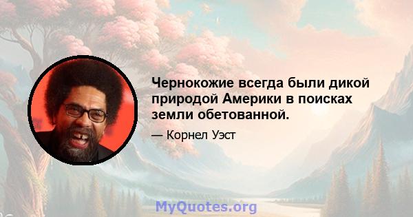 Чернокожие всегда были дикой природой Америки в поисках земли обетованной.