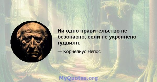 Ни одно правительство не безопасно, если не укреплено гудвилл.