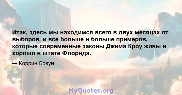 Итак, здесь мы находимся всего в двух месяцах от выборов, и все больше и больше примеров, которые современные законы Джима Кроу живы и хорошо в штате Флорида.