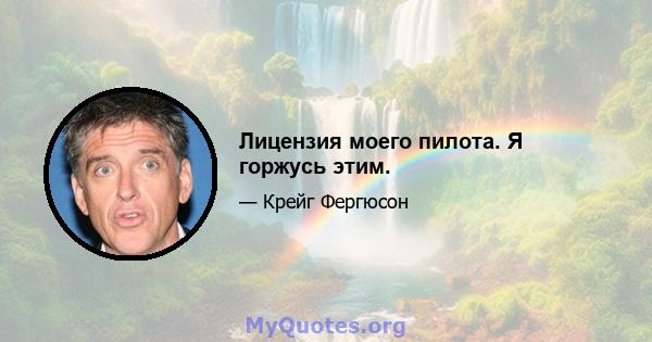 Лицензия моего пилота. Я горжусь этим.