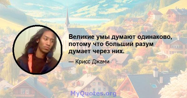 Великие умы думают одинаково, потому что больший разум думает через них.