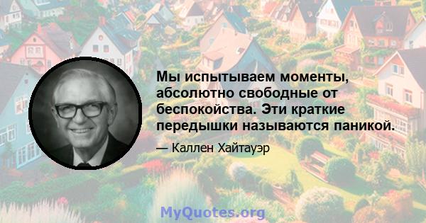 Мы испытываем моменты, абсолютно свободные от беспокойства. Эти краткие передышки называются паникой.