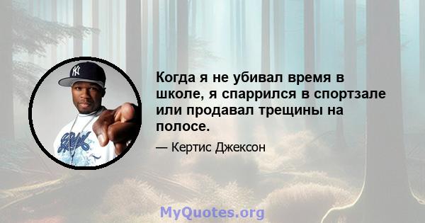 Когда я не убивал время в школе, я спаррился в спортзале или продавал трещины на полосе.