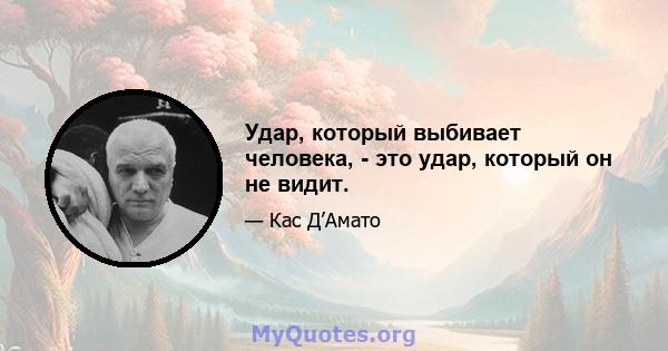 Удар, который выбивает человека, - это удар, который он не видит.