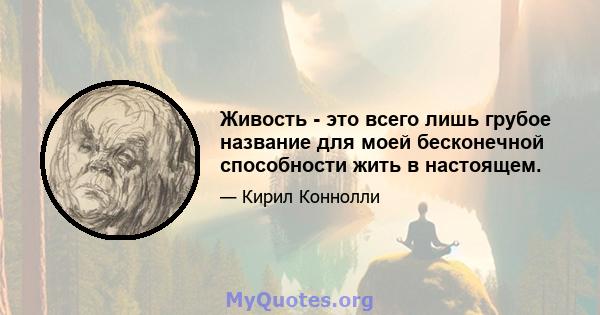 Живость - это всего лишь грубое название для моей бесконечной способности жить в настоящем.