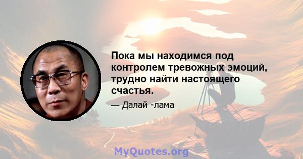 Пока мы находимся под контролем тревожных эмоций, трудно найти настоящего счастья.