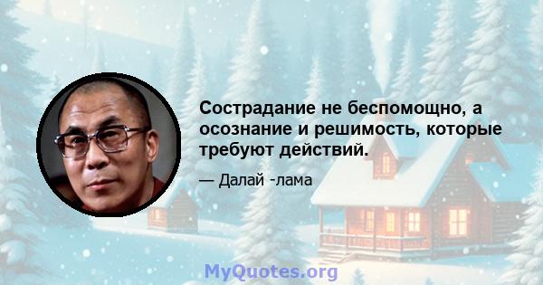 Сострадание не беспомощно, а осознание и решимость, которые требуют действий.