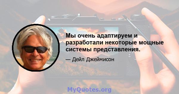 Мы очень адаптируем и разработали некоторые мощные системы представления.