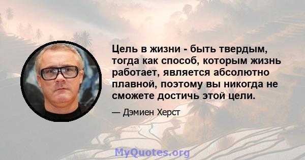 Цель в жизни - быть твердым, тогда как способ, которым жизнь работает, является абсолютно плавной, поэтому вы никогда не сможете достичь этой цели.