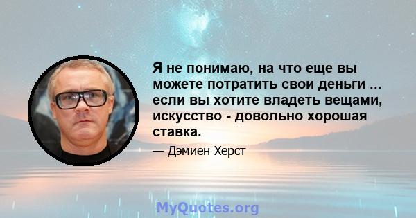 Я не понимаю, на что еще вы можете потратить свои деньги ... если вы хотите владеть вещами, искусство - довольно хорошая ставка.