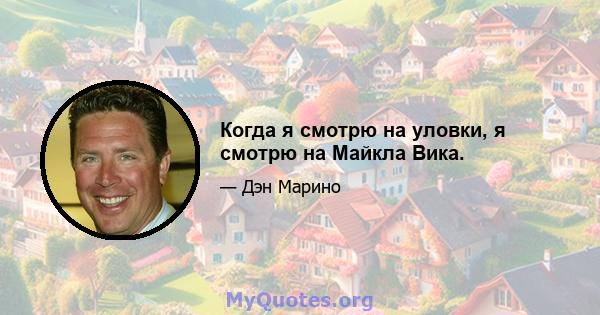 Когда я смотрю на уловки, я смотрю на Майкла Вика.