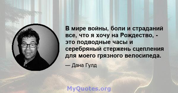 В мире войны, боли и страданий все, что я хочу на Рождество, - это подводные часы и серебряный стержень сцепления для моего грязного велосипеда.