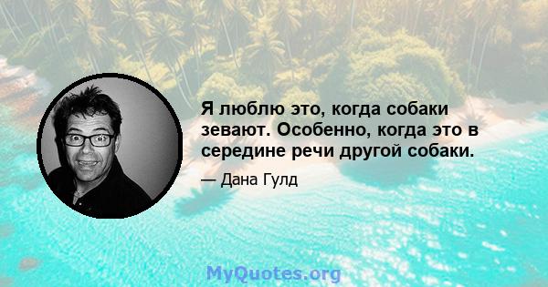 Я люблю это, когда собаки зевают. Особенно, когда это в середине речи другой собаки.