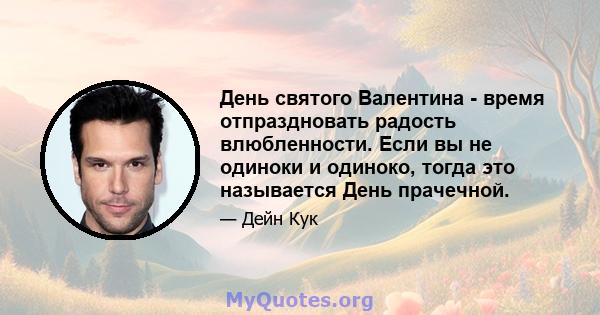 День святого Валентина - время отпраздновать радость влюбленности. Если вы не одиноки и одиноко, тогда это называется День прачечной.