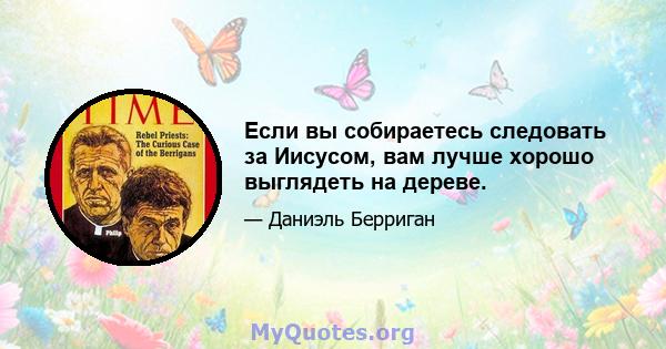 Если вы собираетесь следовать за Иисусом, вам лучше хорошо выглядеть на дереве.