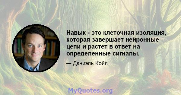 Навык - это клеточная изоляция, которая завершает нейронные цепи и растет в ответ на определенные сигналы.