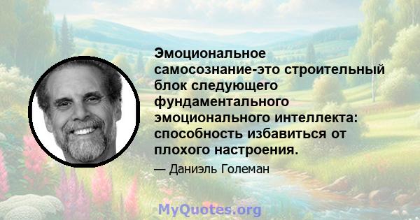 Эмоциональное самосознание-это строительный блок следующего фундаментального эмоционального интеллекта: способность избавиться от плохого настроения.