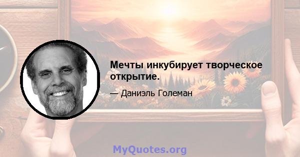 Мечты инкубирует творческое открытие.