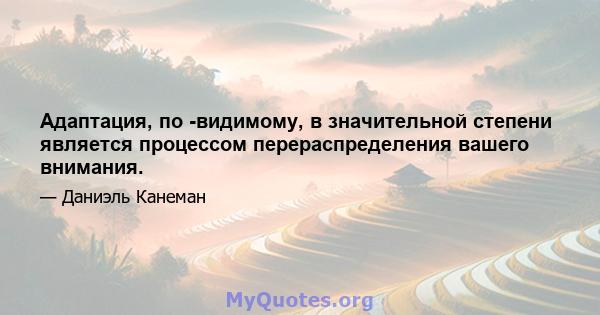 Адаптация, по -видимому, в значительной степени является процессом перераспределения вашего внимания.