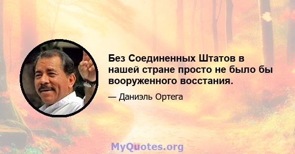 Без Соединенных Штатов в нашей стране просто не было бы вооруженного восстания.