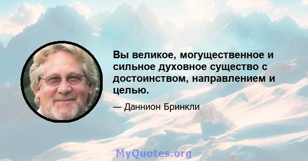 Вы великое, могущественное и сильное духовное существо с достоинством, направлением и целью.