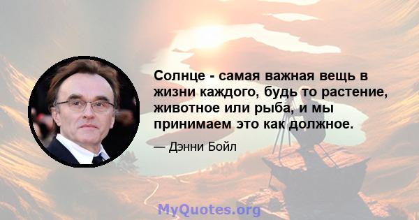 Солнце - самая важная вещь в жизни каждого, будь то растение, животное или рыба, и мы принимаем это как должное.