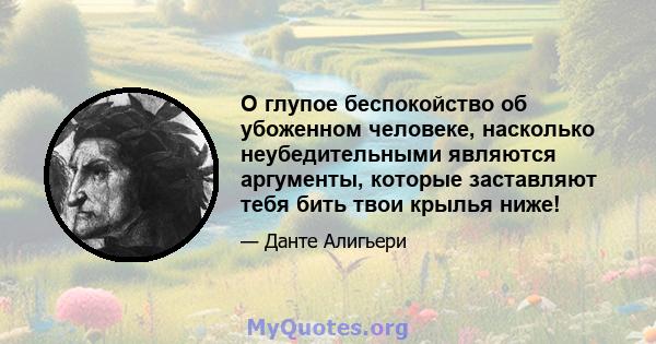 О глупое беспокойство об убоженном человеке, насколько неубедительными являются аргументы, которые заставляют тебя бить твои крылья ниже!