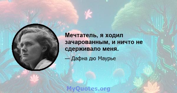 Мечтатель, я ходил зачарованным, и ничто не сдерживало меня.