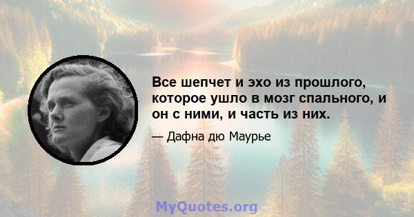 Все шепчет и эхо из прошлого, которое ушло в мозг спального, и он с ними, и часть из них.