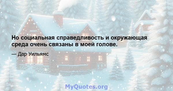 Но социальная справедливость и окружающая среда очень связаны в моей голове.