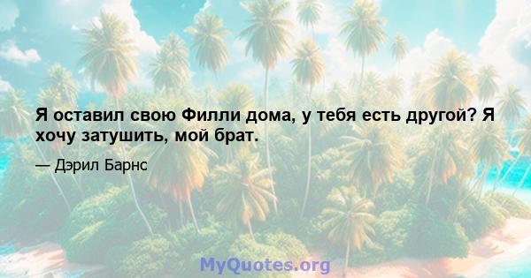 Я оставил свою Филли дома, у тебя есть другой? Я хочу затушить, мой брат.