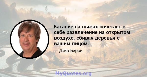 Катание на лыжах сочетает в себе развлечение на открытом воздухе, сбивая деревья с вашим лицом.