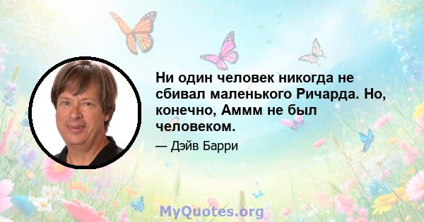 Ни один человек никогда не сбивал маленького Ричарда. Но, конечно, Аммм не был человеком.