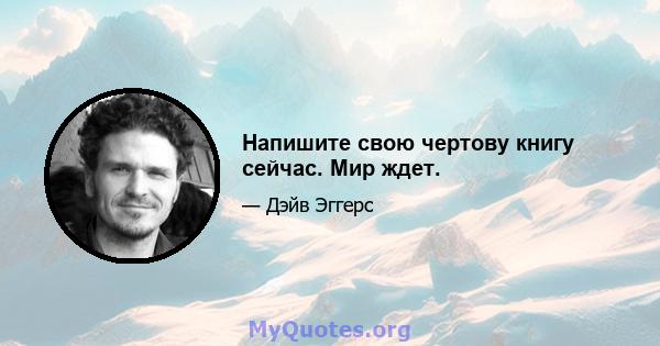 Напишите свою чертову книгу сейчас. Мир ждет.