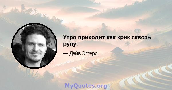 Утро приходит как крик сквозь руну.