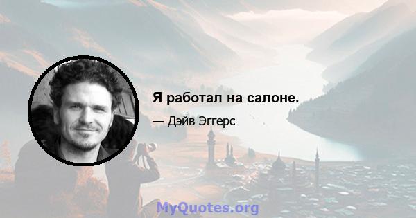 Я работал на салоне.