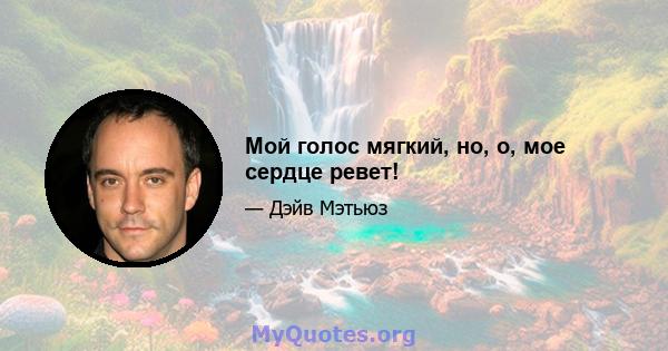 Мой голос мягкий, но, о, мое сердце ревет!