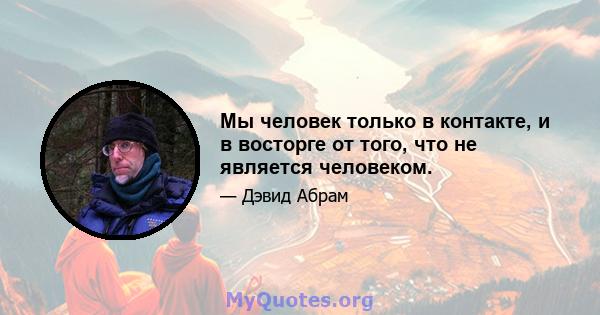 Мы человек только в контакте, и в восторге от того, что не является человеком.