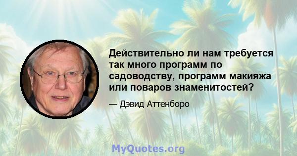 Действительно ли нам требуется так много программ по садоводству, программ макияжа или поваров знаменитостей?