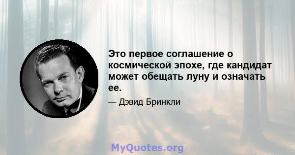 Это первое соглашение о космической эпохе, где кандидат может обещать луну и означать ее.