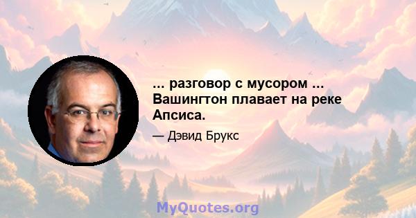 ... разговор с мусором ... Вашингтон плавает на реке Апсиса.