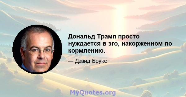 Дональд Трамп просто нуждается в эго, накорженном по кормлению.