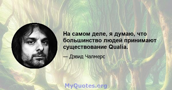 На самом деле, я думаю, что большинство людей принимают существование Qualia.