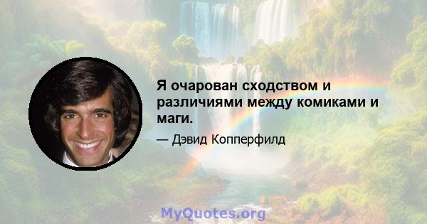 Я очарован сходством и различиями между комиками и маги.