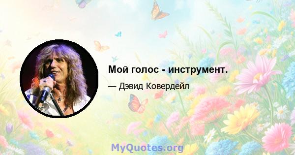 Мой голос - инструмент.