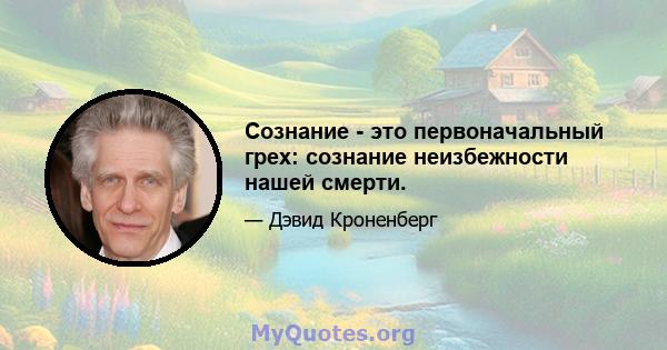 Сознание - это первоначальный грех: сознание неизбежности нашей смерти.