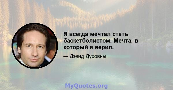 Я всегда мечтал стать баскетболистом. Мечта, в который я верил.