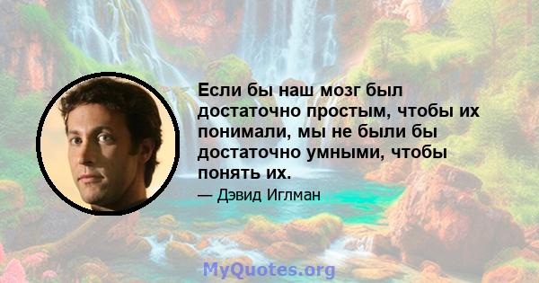 Если бы наш мозг был достаточно простым, чтобы их понимали, мы не были бы достаточно умными, чтобы понять их.