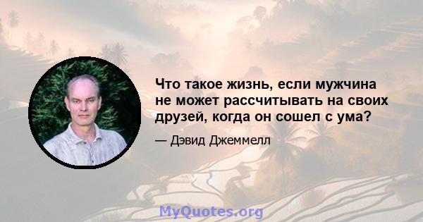 Что такое жизнь, если мужчина не может рассчитывать на своих друзей, когда он сошел с ума?