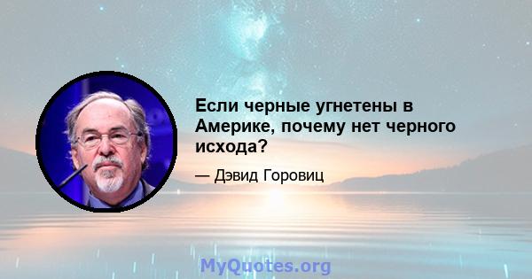 Если черные угнетены в Америке, почему нет черного исхода?